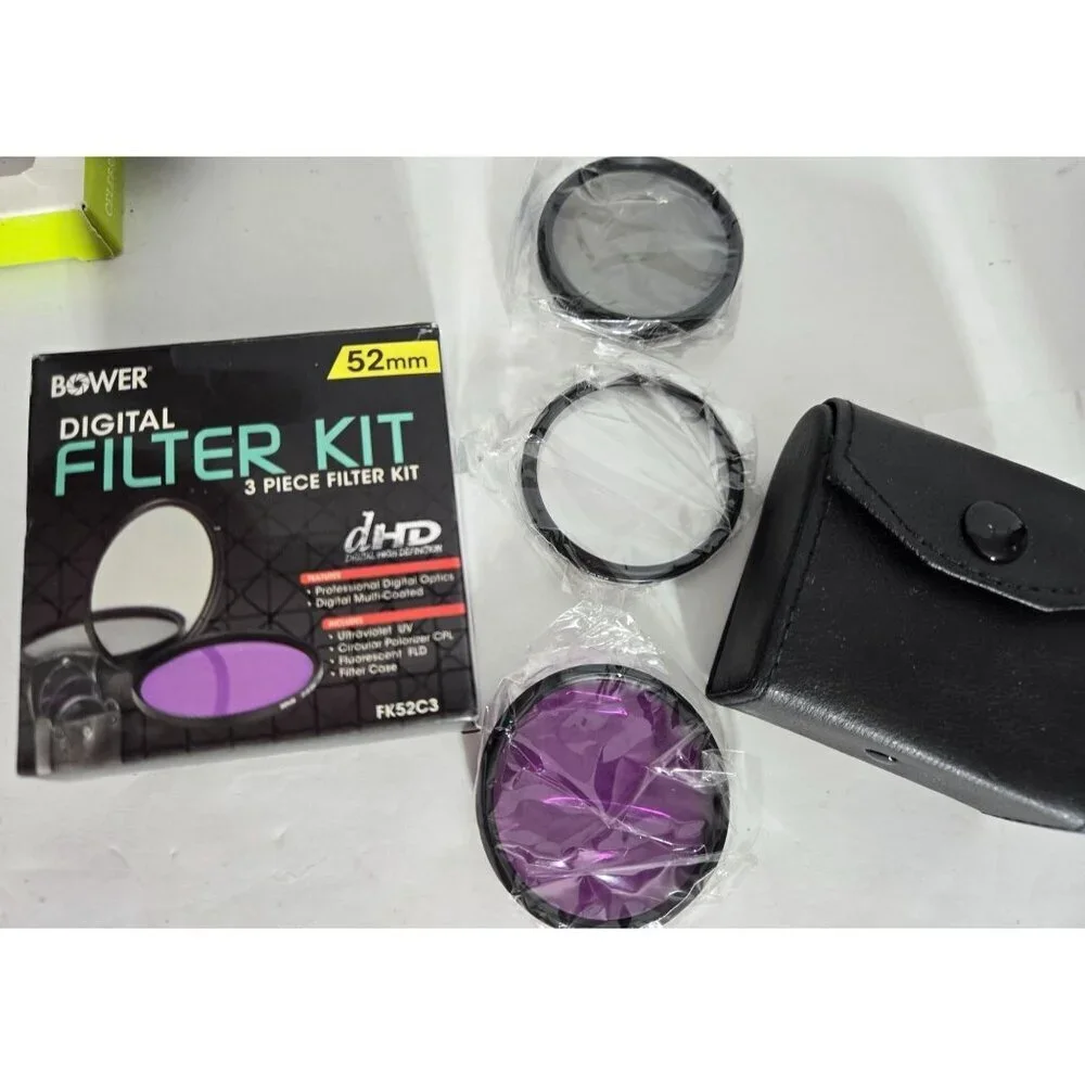 Bower 52mm Digital Filter Kit 3 Piece: UV CPL FLD Filters w/ Pouch‎